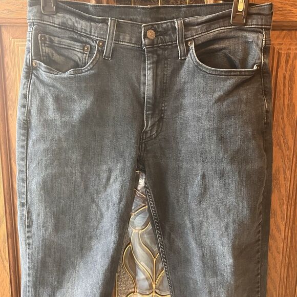 Levi's 514 Straight Blue Jeans Men's Size 33x30 Dark Wash Denim Black Label EUC - Picture 4 of 16